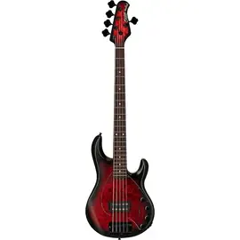 Бас-гитара Sterling by Music Man StingRay Ray35 Burl Top 5-String Dark Scarlet Burst Satin