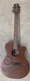 Luna Guitars Gypsy Tattoo Mahogany AcousticElectric Grand Concert Guitar Natural