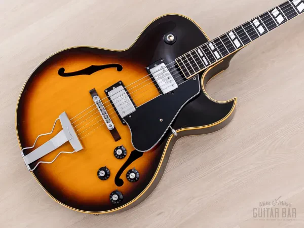1974 Greco S-55 Vintage Hollowbody Guitar ES-175-Spec Sunburst, Japan