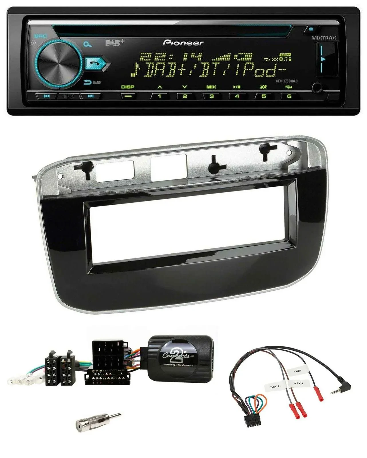 Pioneer DAB Lenkrad CD USB Bluetooth Autoradio für Fiat Punto Punto Evo ab 2009