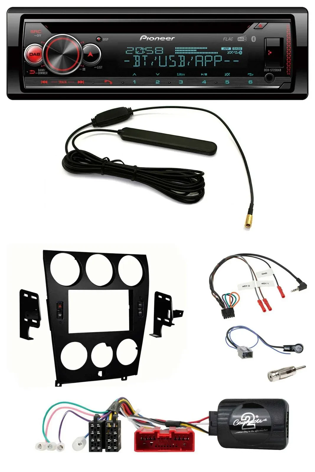 Pioneer USB DAB Lenkrad Bluetooth CD Autoradio für Mazda 6 (2006-2008)