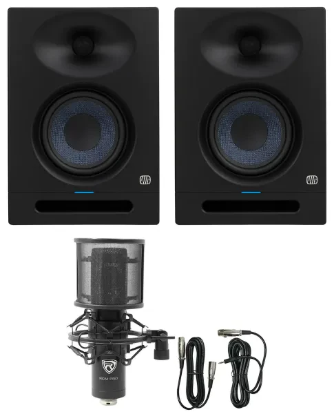 Pair Presonus Eris Studio 8 Powered Active 8" Studio Monitors + Recording Mic