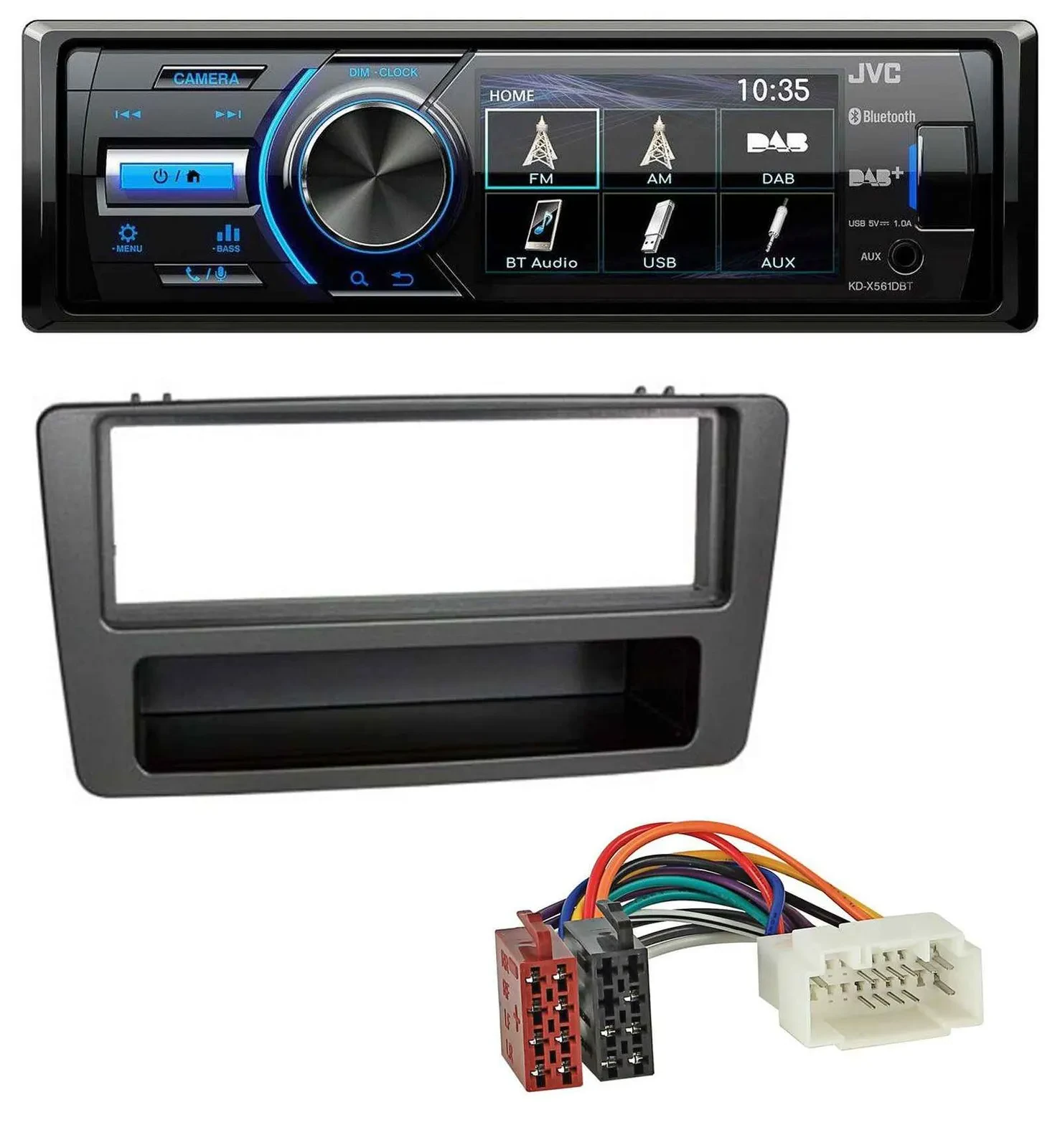 Автомагнитола для Honda Civic 2001–2003 JVC Bluetooth, MP3, USB, DAB антрацит