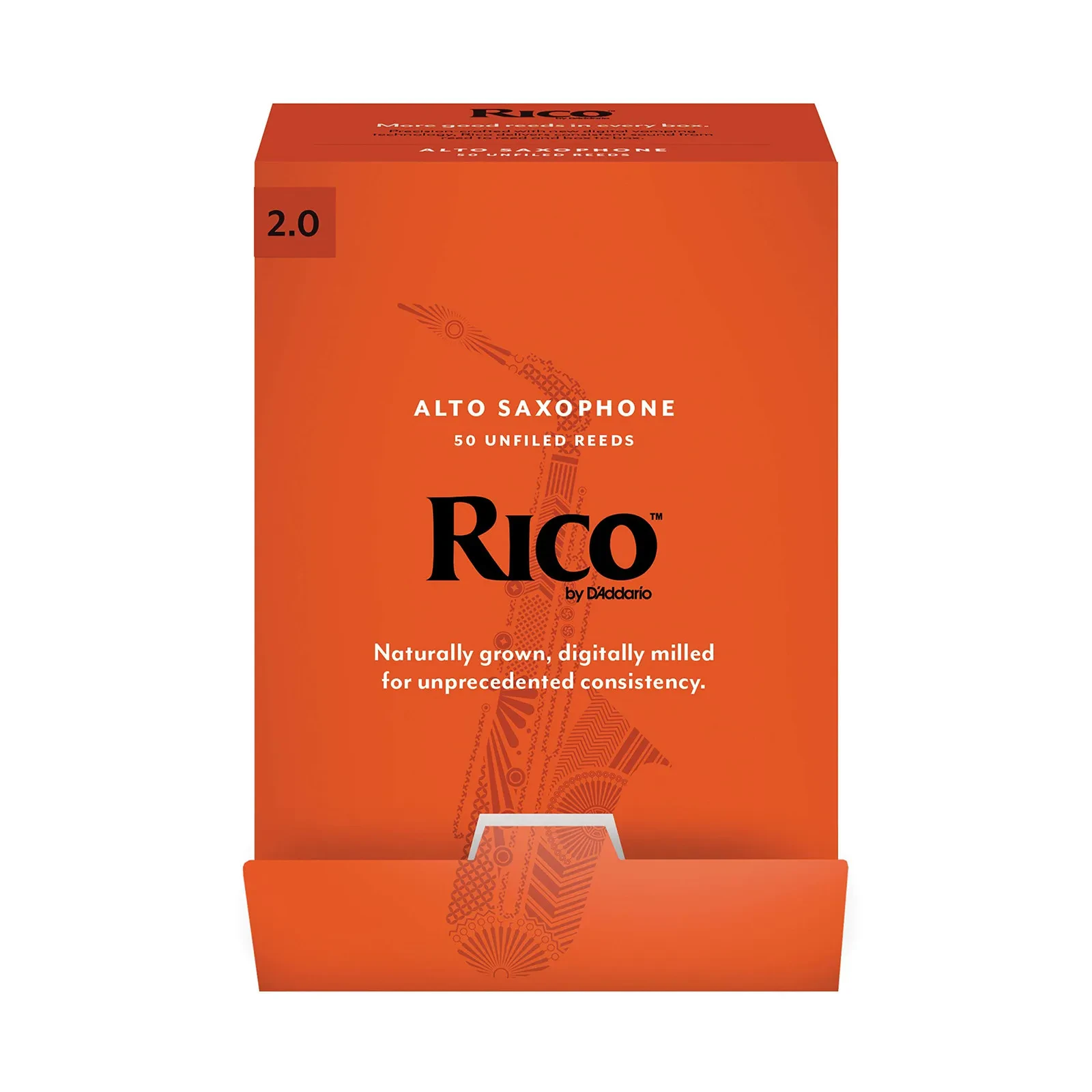 D'Addario Rico Alto Saxophone Reeds, Strength 2, Pack of 50