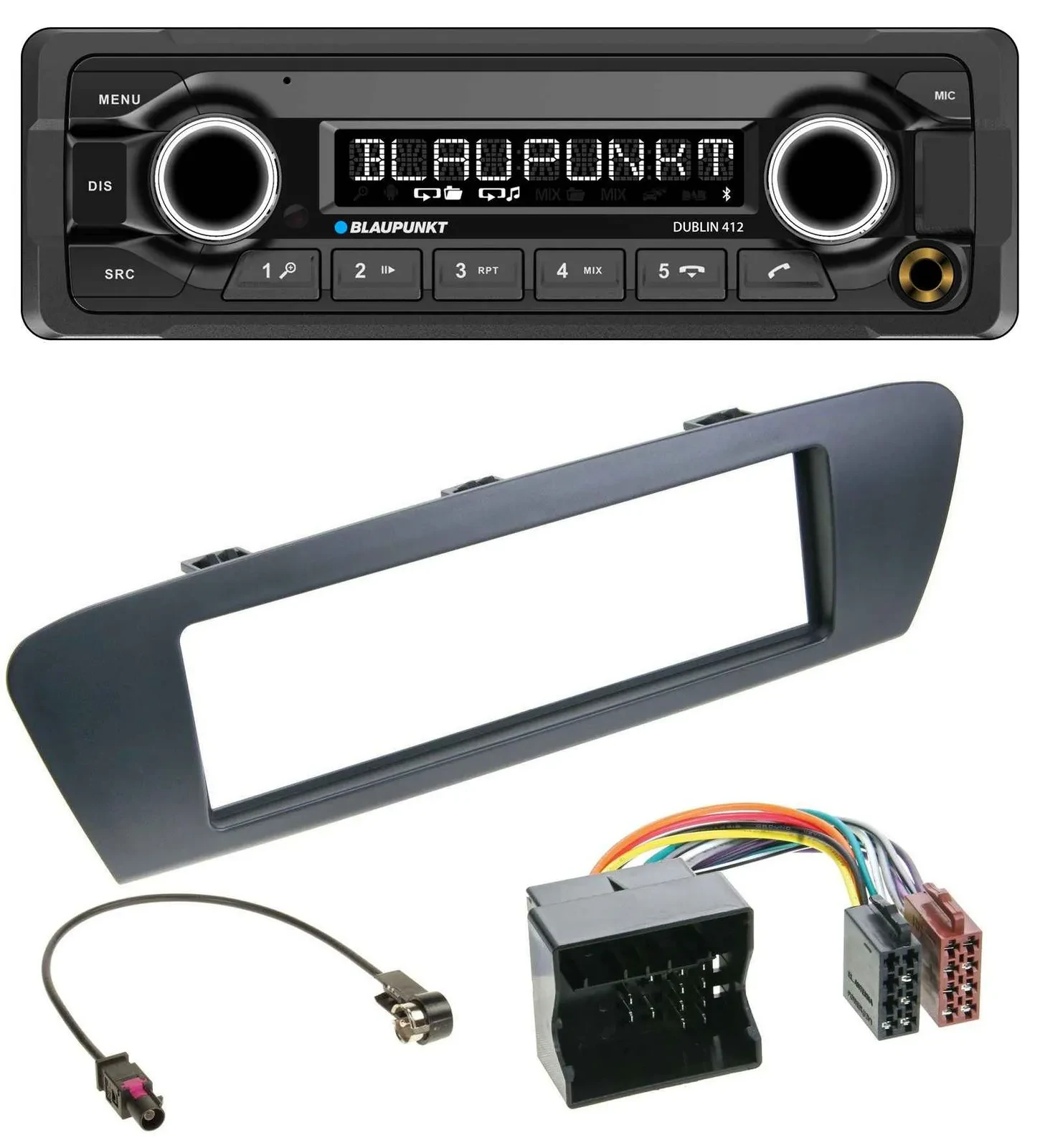 Blaupunkt MP3 Bluetooth USB AUX Autoradio für Renault Scenic (ab 12) - grau