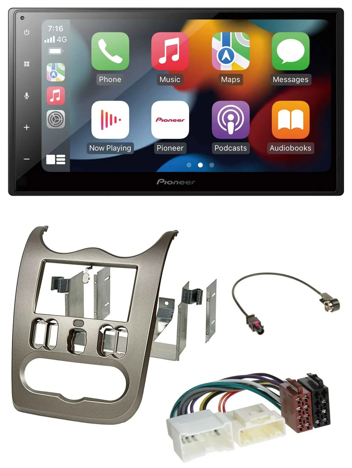 Pioneer DAB Bluetooth 2DIN USB MP3 Autoradio für Dacia Logan Sandero Duster ab 1