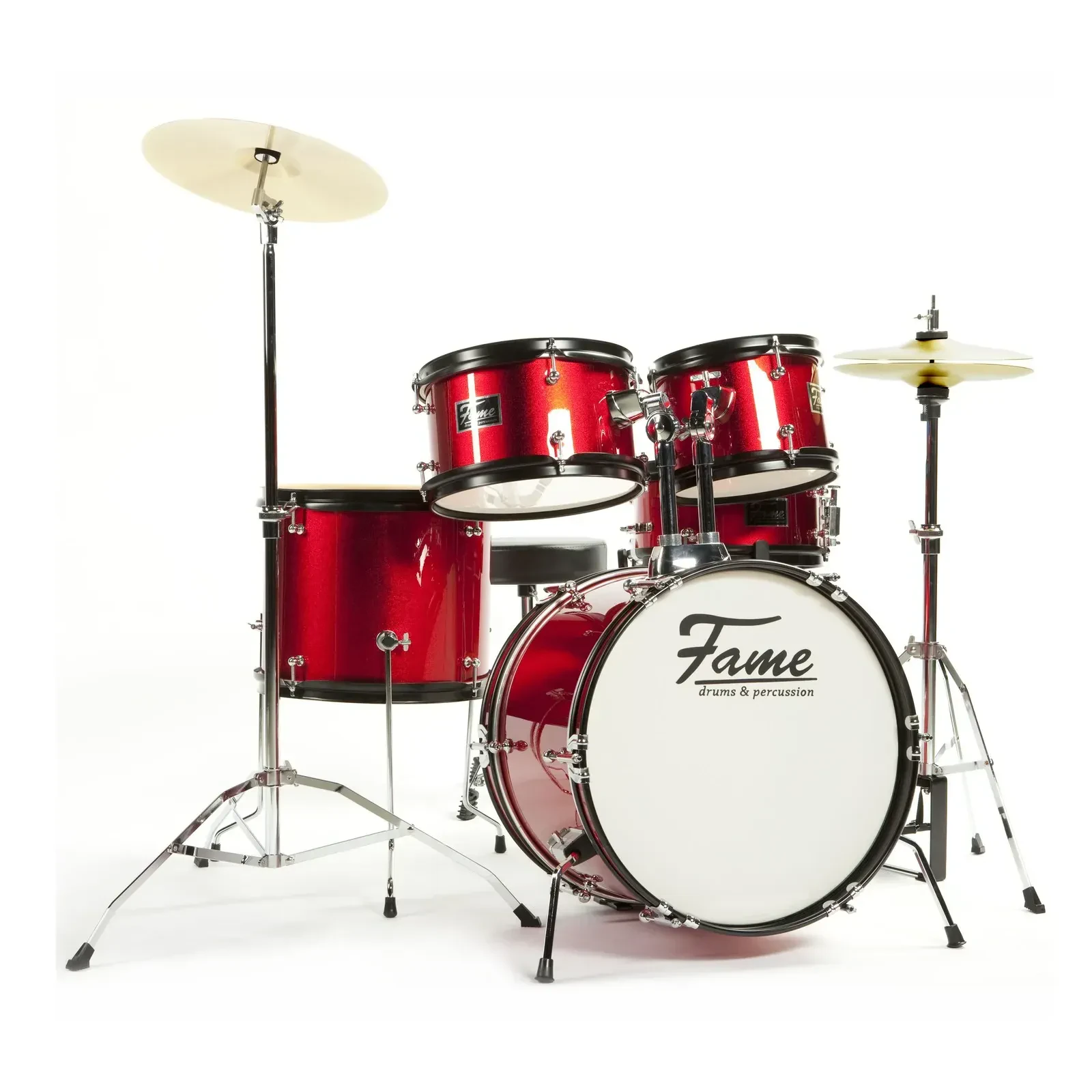 Ударная установка для детей Fame Audio Kiddyset 5PC Jr Drumset, красный (набор, 5 шт.) со стулом
