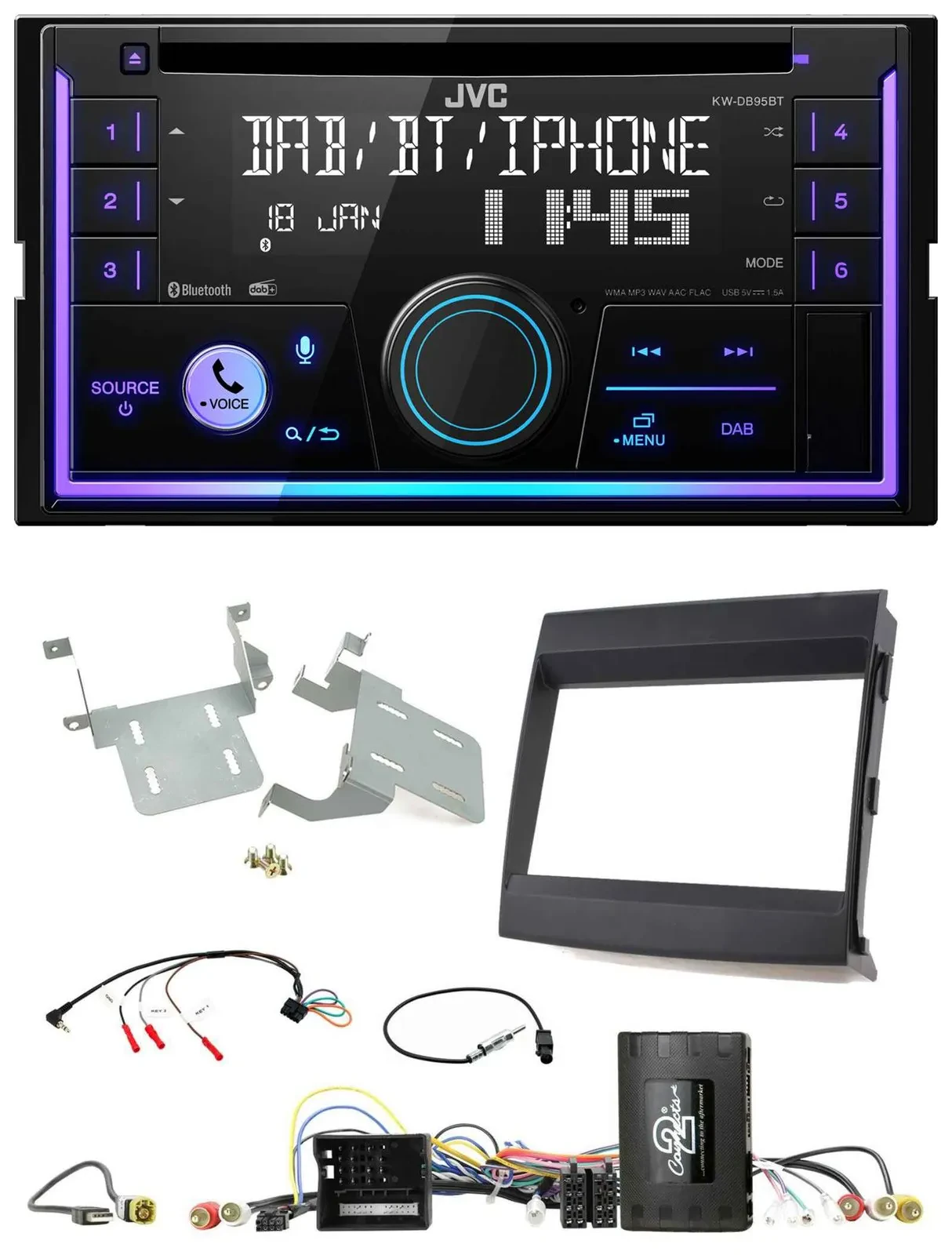 Автомагнитола для Porsche Cayenne (2011–2016) JVC 2DIN DAB Bluetooth CD USB