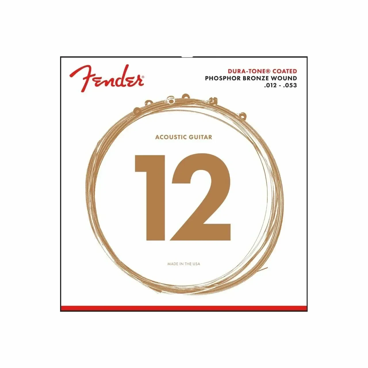 Струны для акустической гитары Fender 860L Dura-Tone Coated Phosphor Bronze 12-53