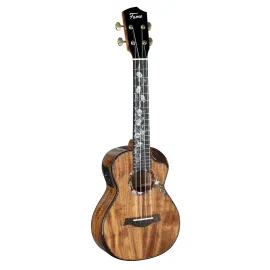 Koa Deluxe Uke, Konzert Ukulele, Koa-Holz, Tonabnehmer, Cutaway, 19 Bünde