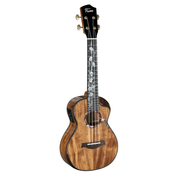 Koa Deluxe Uke, Konzert Ukulele, Koa-Holz, Tonabnehmer, Cutaway, 19 Bünde