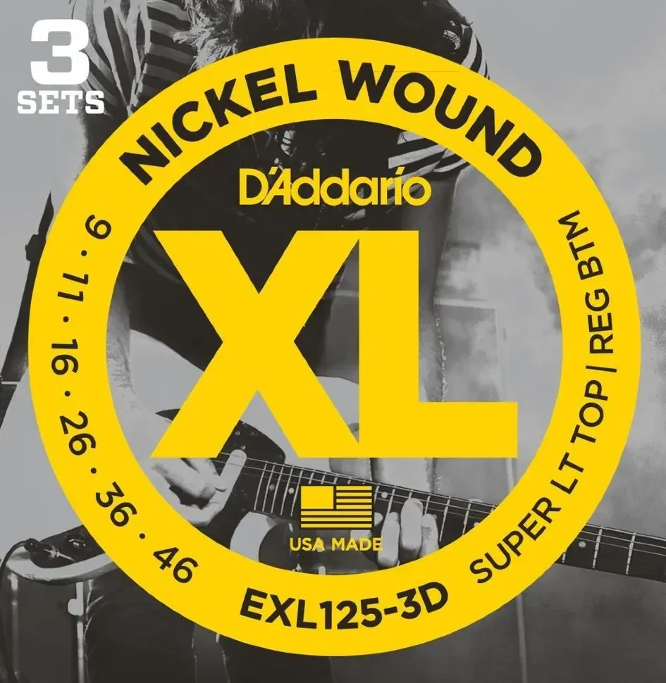 Струны для электрогитары D'Addario EXL125-3D Nickel Wound 9-46 (3 комплекта)