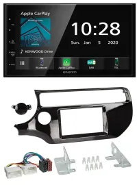 Автомагнитола Kenwood 2-DIN Bluetooth MP3 DAB USB для Kia Rio (UB) с 2015, пиано-блэк
