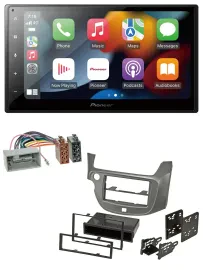 Pioneer DAB Bluetooth 2DIN USB MP3 Autoradio für Honda Jazz ab 09 silber