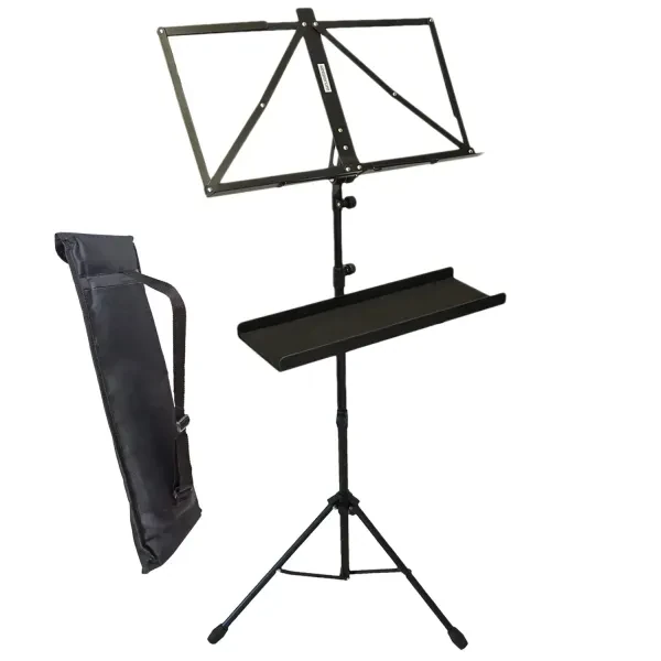 keepdrum MUS3BK Notenständer Schwarz mit K-M 12218 Ablage