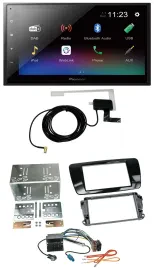 Автомагнитола для Seat Ibiza Pioneer DAB, MP3, Bluetooth, 2-DIN, USB, чёрный (рояльный лак)