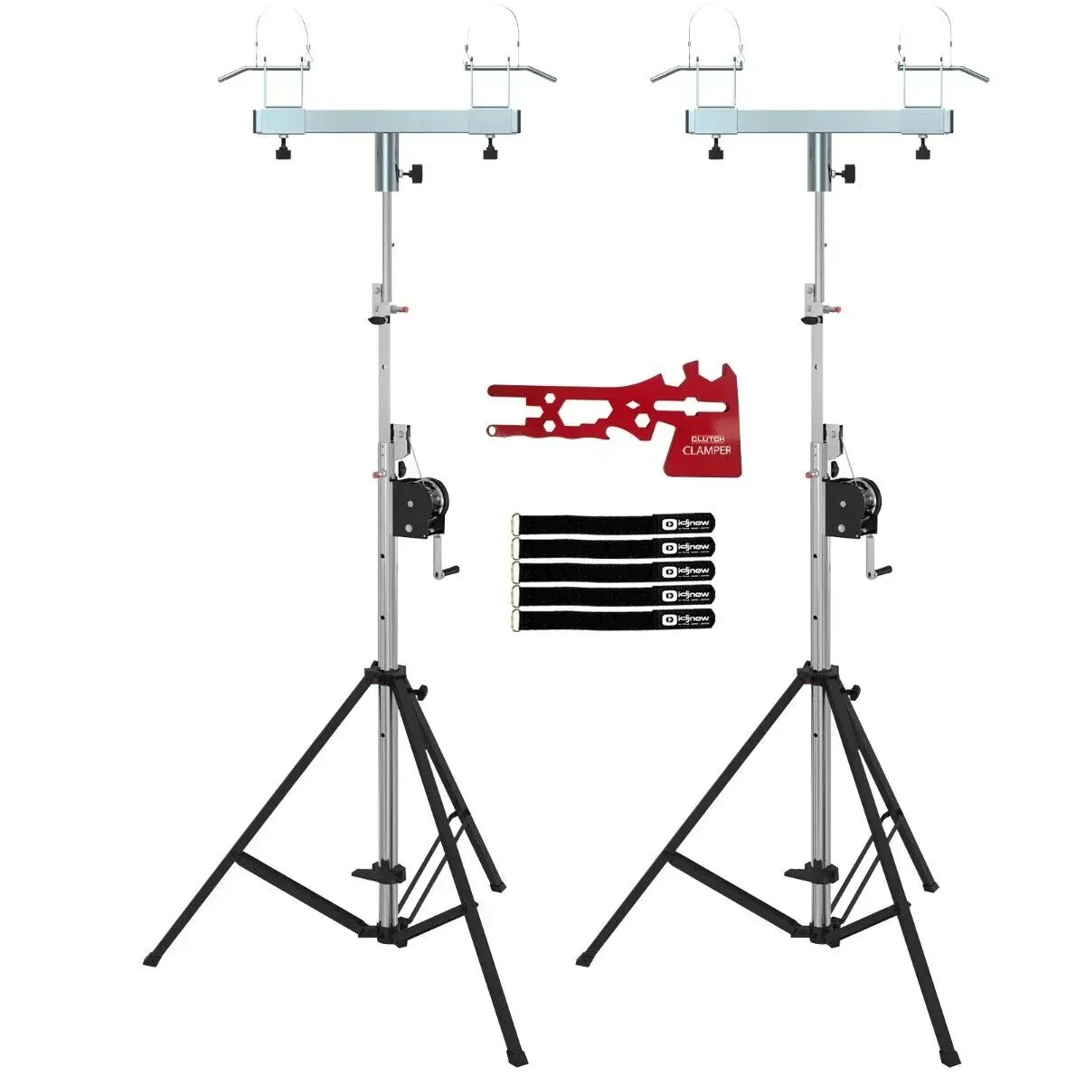 Стойка для световых приборов для DJ Odyssey LCRANK133 13.3 ft, с адаптерами и T-Bar (набор, пара)