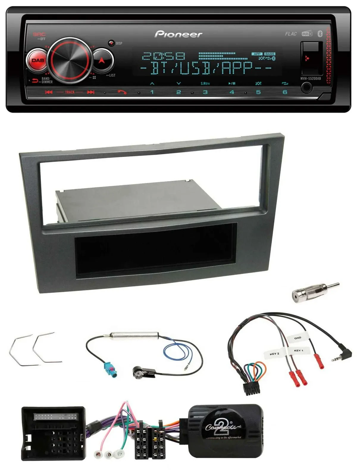 Pioneer Bluetooth USB Lenkrad DAB Autoradio für Opel Antara Astra H Zafira B cha