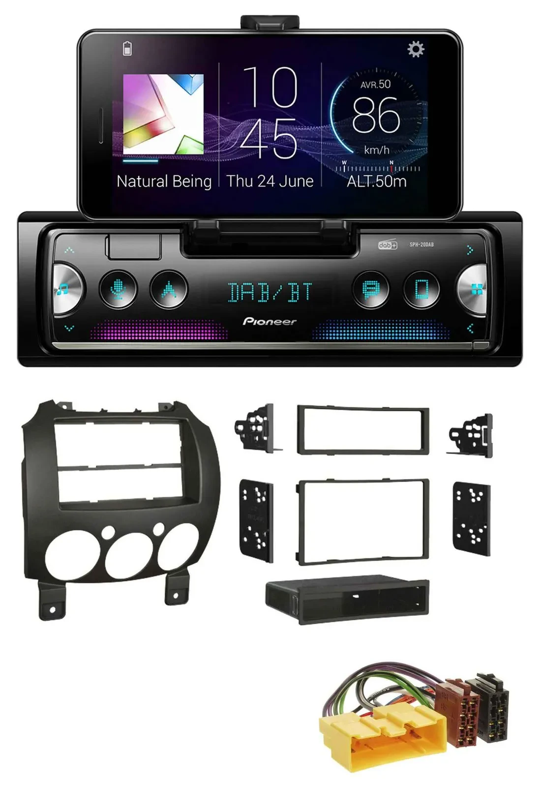 Pioneer USB MP3 Bluetooth DAB Autoradio für Mazda 2 (ab 2007)
