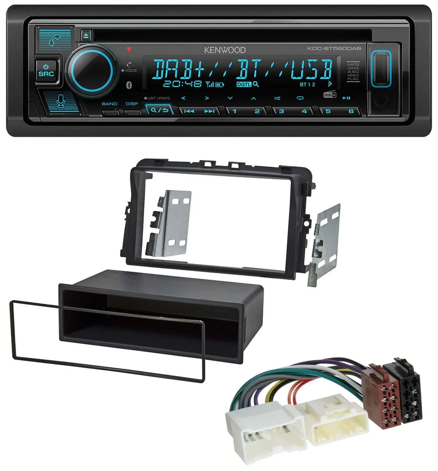 Kenwood Bluetooth DAB CD MP3 USB Autoradio für Opel Vivaro Combi J7 Kasten F7 11