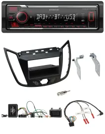 Kenwood Lenkrad Bluetooth USB DAB Autoradio für Ford C-Max Kuga matt schwarz