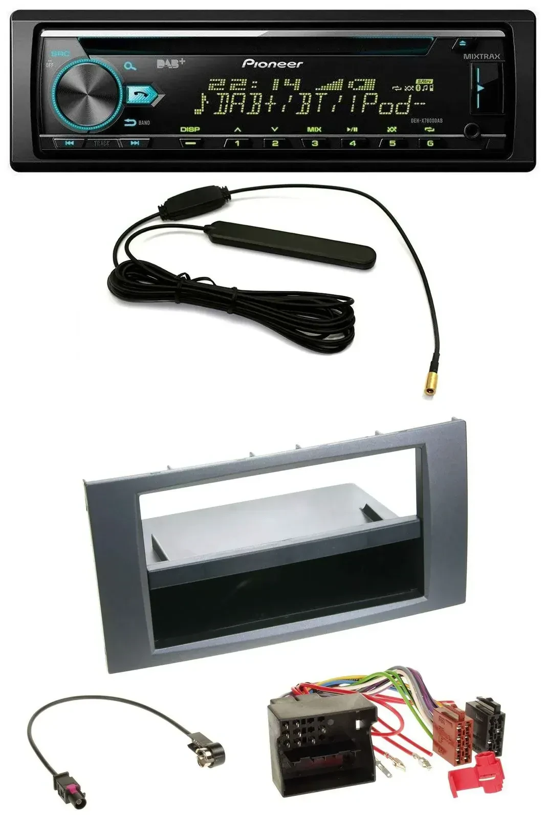 Автомагнитола Pioneer CD/MP3, AUX, DAB, USB для Ford Fusion/Kuga/Transit 2005–2012, антрацит