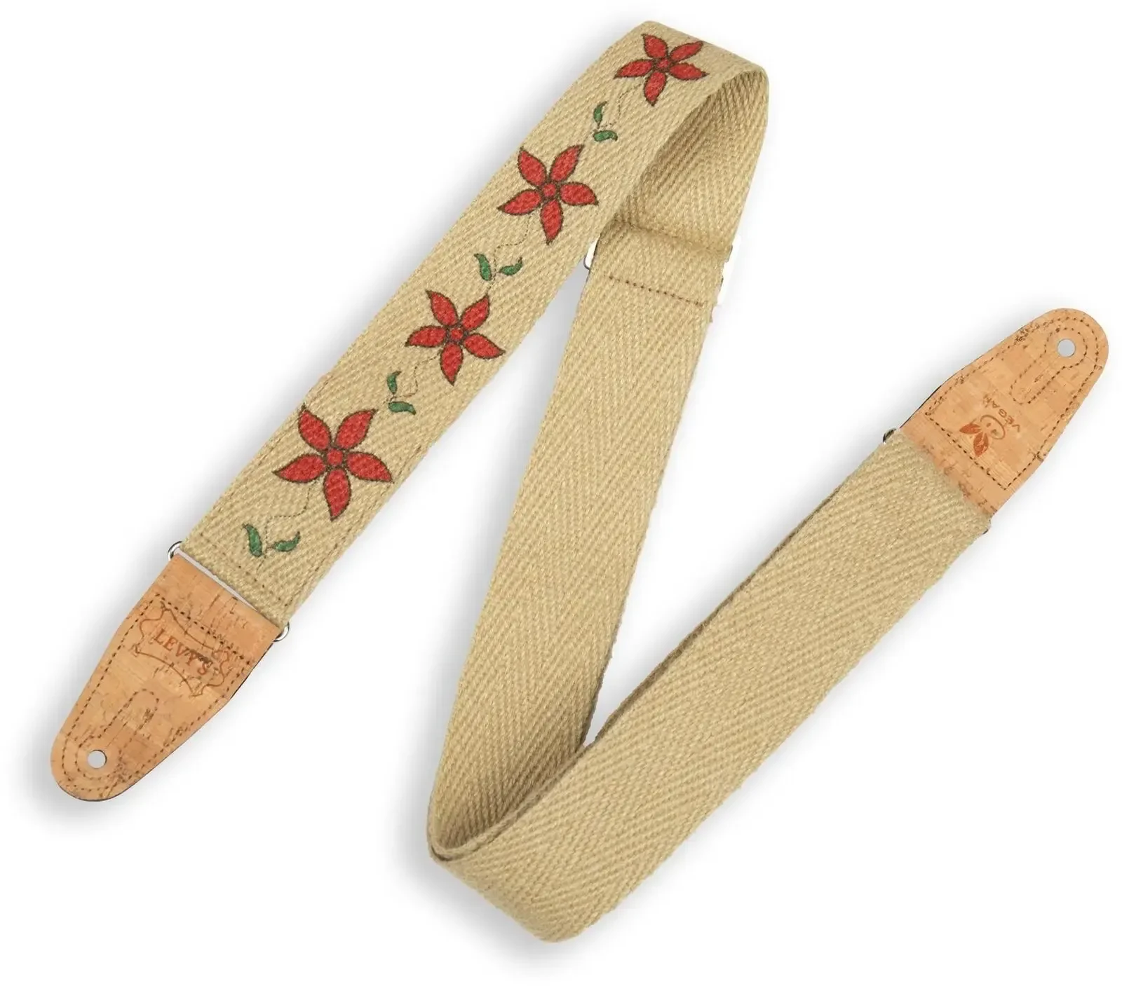 Ремень для гитары Levy's MH8P-012 Red Flowering Vines