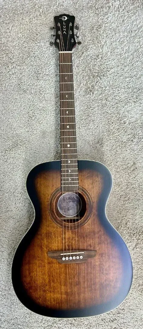 Luna Art Vintage Folk Size Solid Spruce Top Distressed Acoustic Guitar