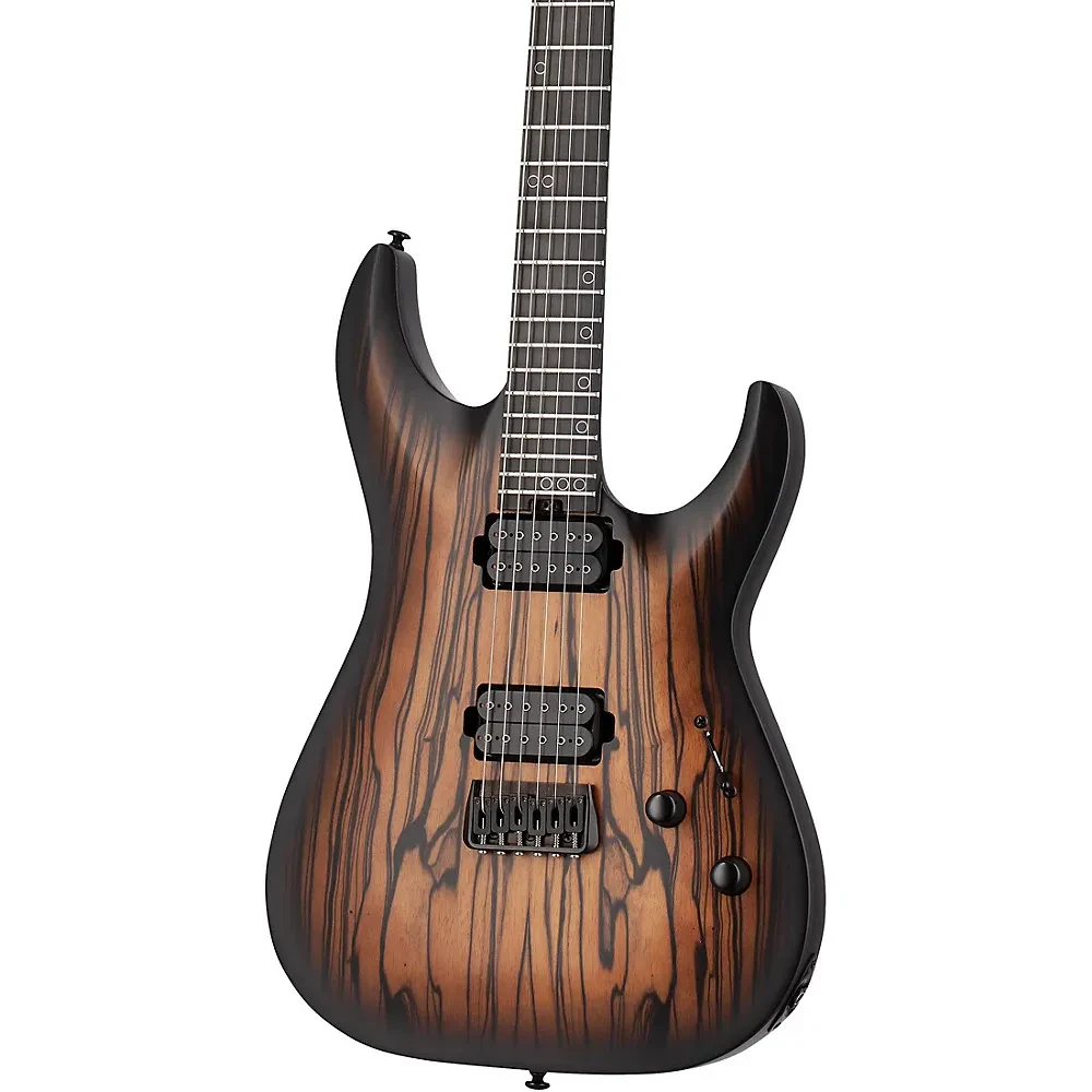 Электрогитара Schecter C-1 Pale Moon Natural Satin with Black Burst, сквозной гриф, H-H