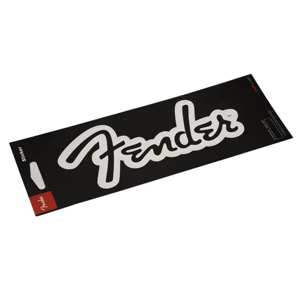 Genuine Fender Guitars Logo Sticker, White Matte