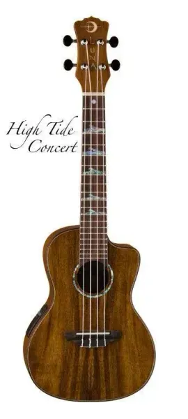 Luna UKE HTC KOA High Tide Koa Acoustic Electric Concert Ukulele w/Bag - DEMO