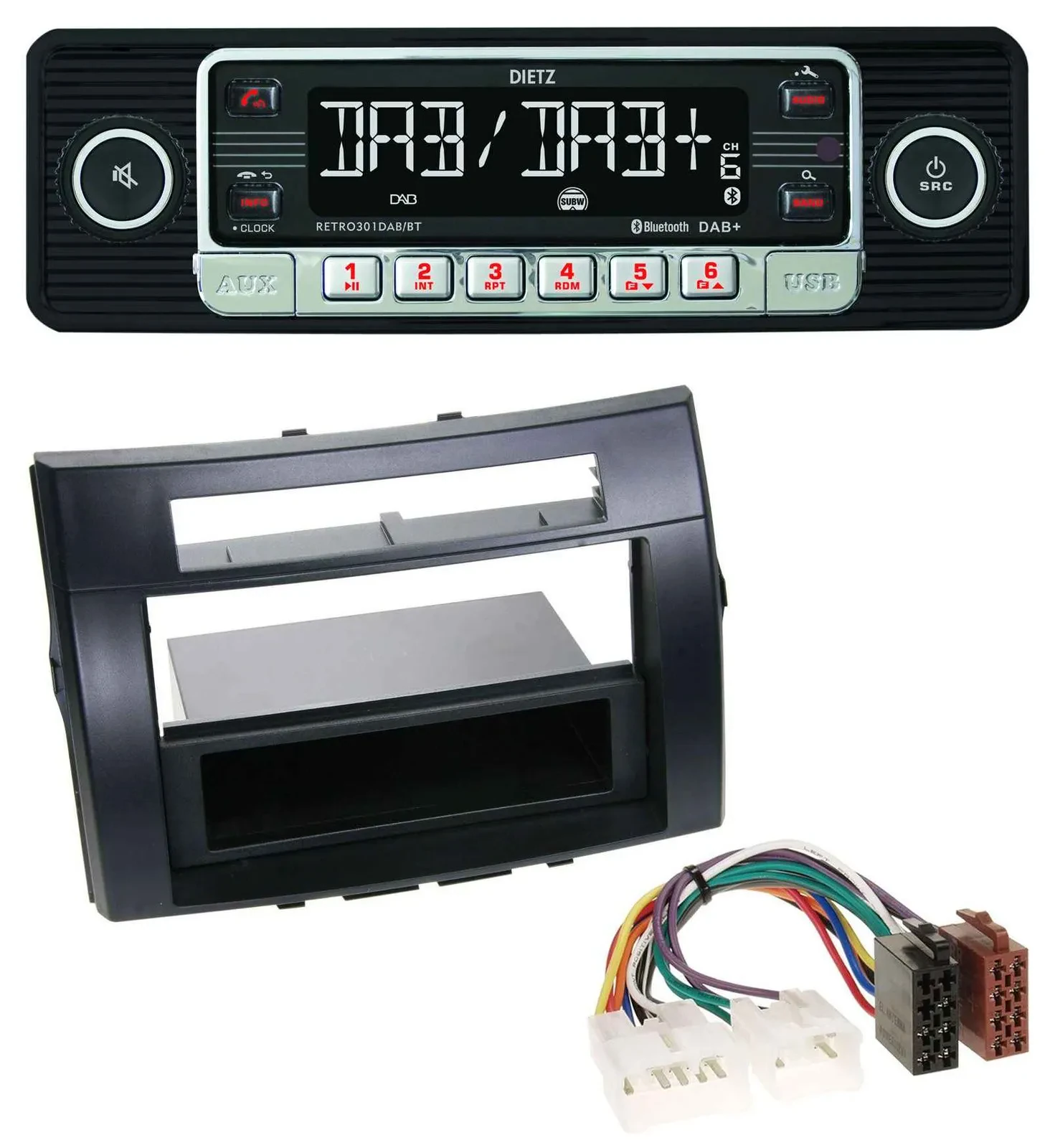 Автомагнитола для Toyota Corolla Verso 2004–2009 Dietz USB DAB MP3 Bluetooth черная