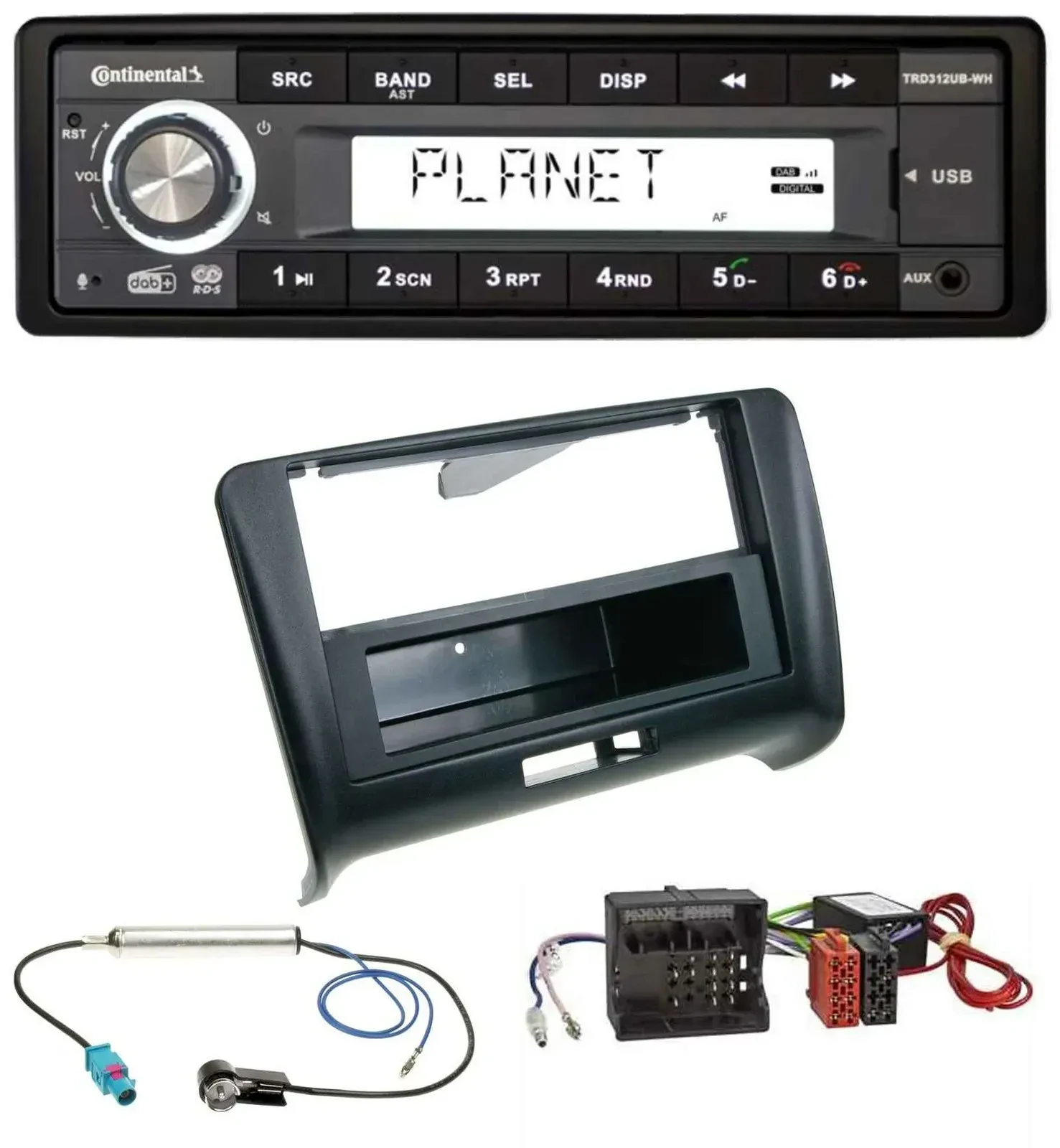 Continental USB 1DIN AUX DAB MP3 Autoradio für Audi TT 06-14 Aktivsystem Quadloc