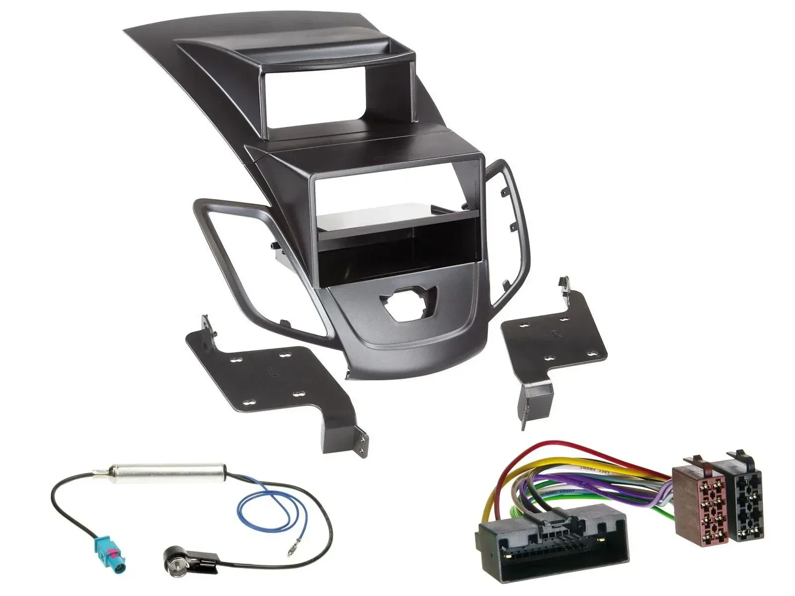 Einbauset DIN Autoradio für Ford Fiesta 10-17 Display schwarz