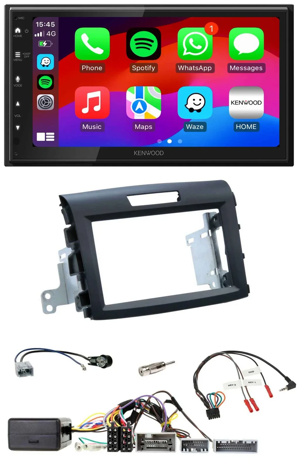 Kenwood Lenkrad USB DAB 2DIN Bluetooth Autoradio für Honda CR-V FR5/FR6 ab 2013