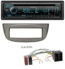 Kenwood Bluetooth DAB CD MP3 USB Autoradio für Renault Twingo 07-12 beige-grau