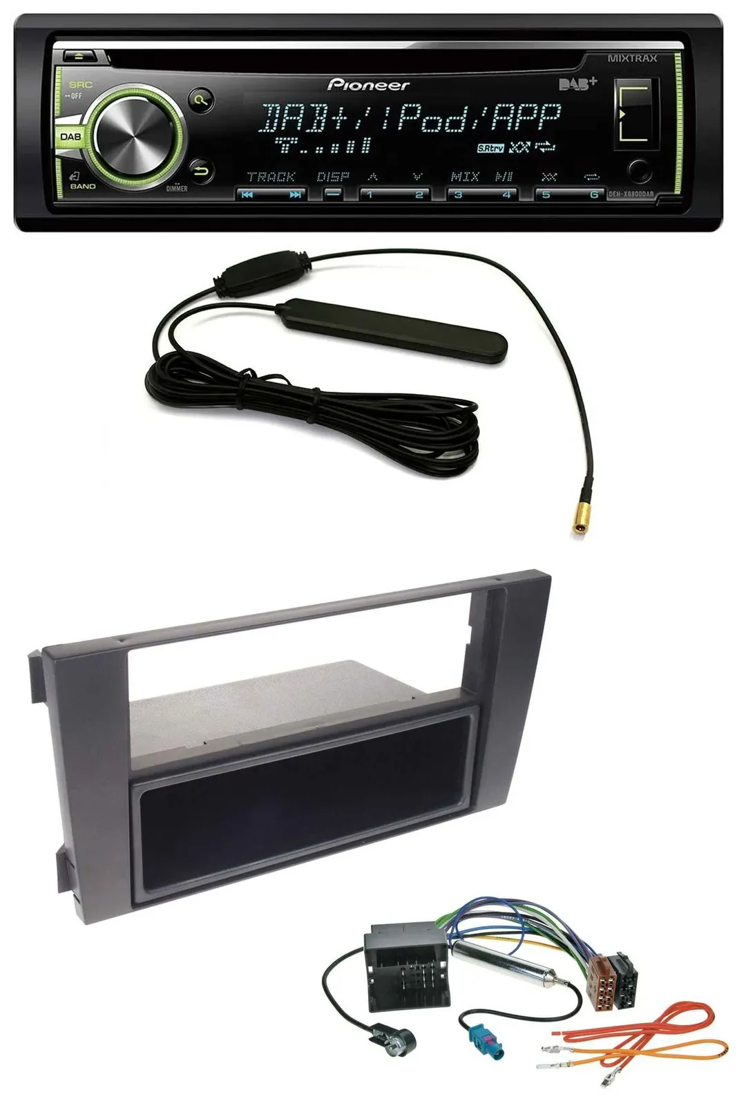 Автомагнитола Pioneer MP3 USB CD DAB AUX для Audi A6 C5 (2001–2005), Symphony, Quadlock