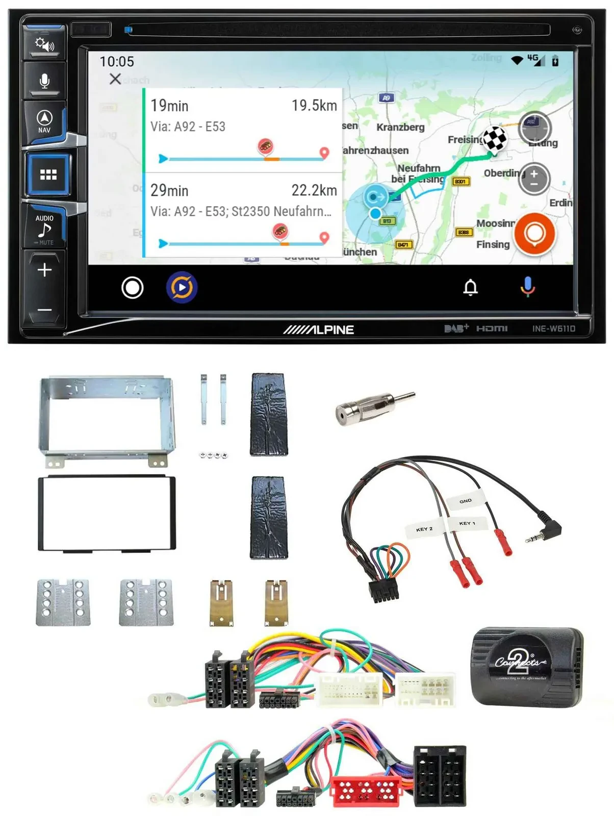 Автомагнитола для KIA Carnival II (VQ) 2006 Alpine 2DIN Bluetooth USB DAB TMC