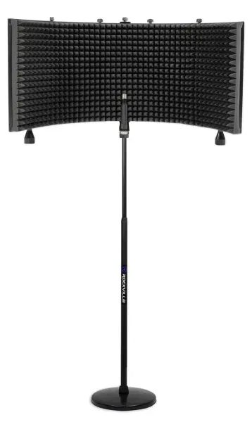 Rockville Recording Package w/Round-Base Microphone Stand+Foam Isolation Shield