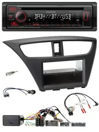 Kenwood Lenkrad CD USB Bluetooth DAB Autoradio für Honda Civic (ab 2012)