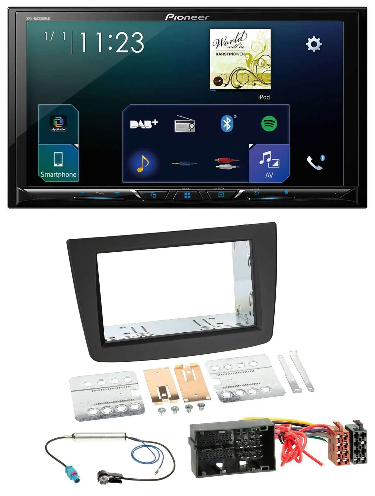 Pioneer MP3 Bluetooth USB 2DIN DAB Autoradio für Alfa Romeo Mito 955 ab 14 schwa