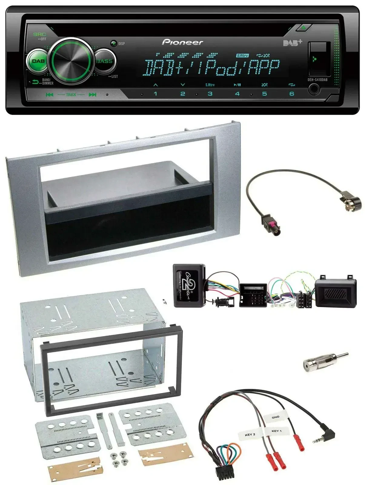 Автомагнитола Pioneer USB MP3 DAB CD для Ford Kuga 2008–2012, серебристая
