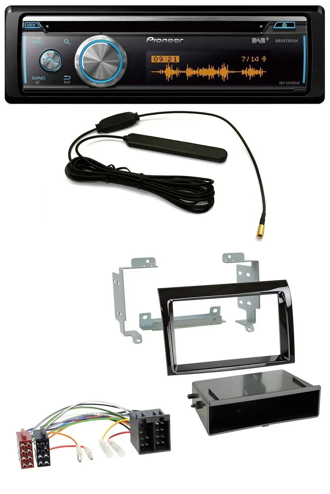 Автомагнитола для Fiat Ducato (2006–2010) Pioneer CD/USB/Bluetooth/DAB/MP3 черный глянец