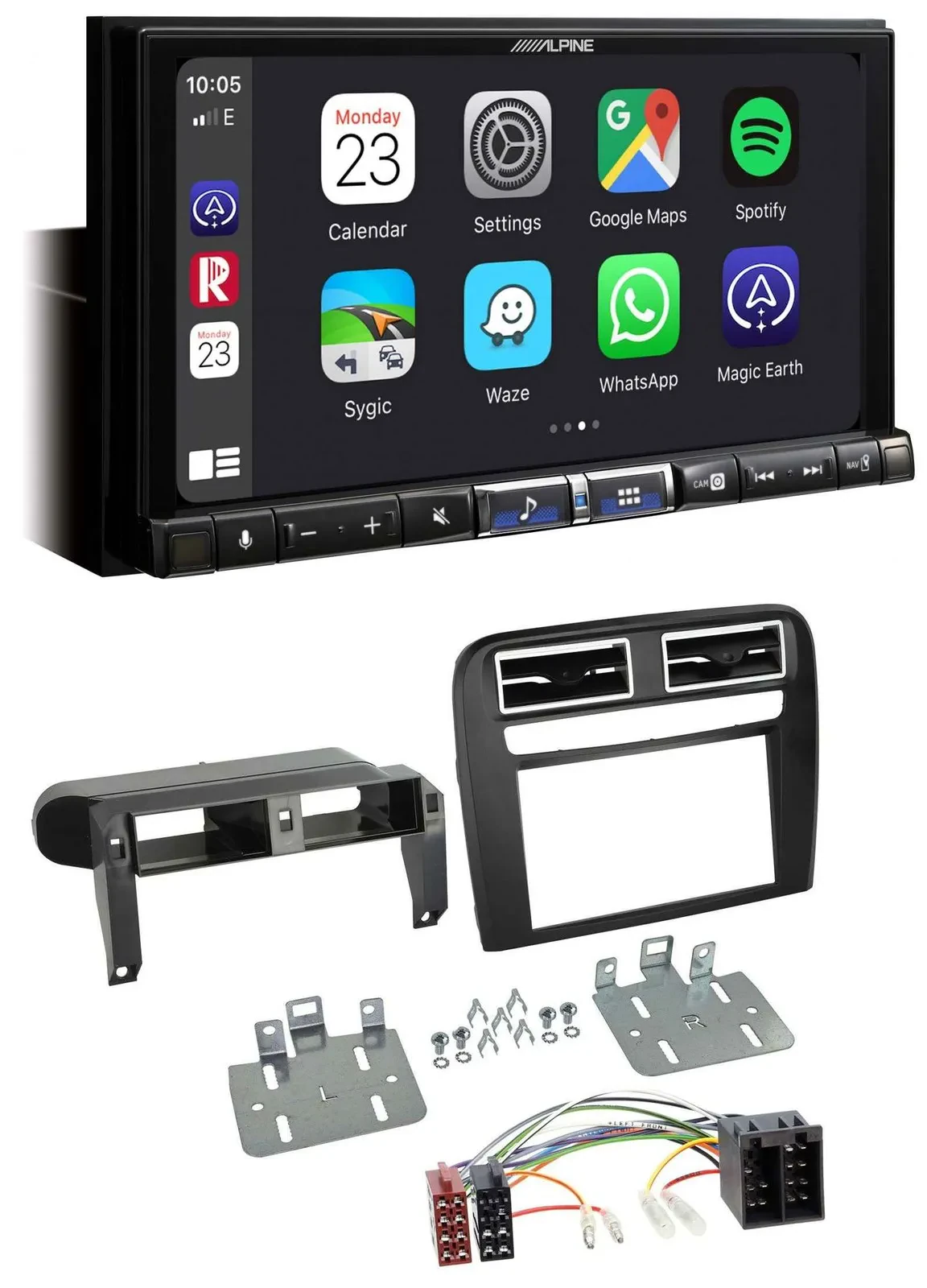 Alpine 2DIN DAB USB MP3 Bluetooth Autoradio für Fiat Grande Punto 2005-2009 schw