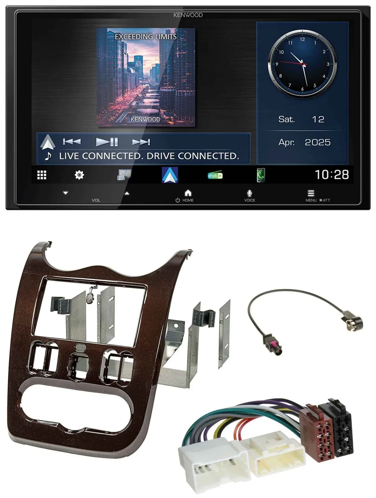 Kenwood Bluetooth 2DIN USB DAB MP3 Autoradio für Dacia Logan Duster Sandero ab 1