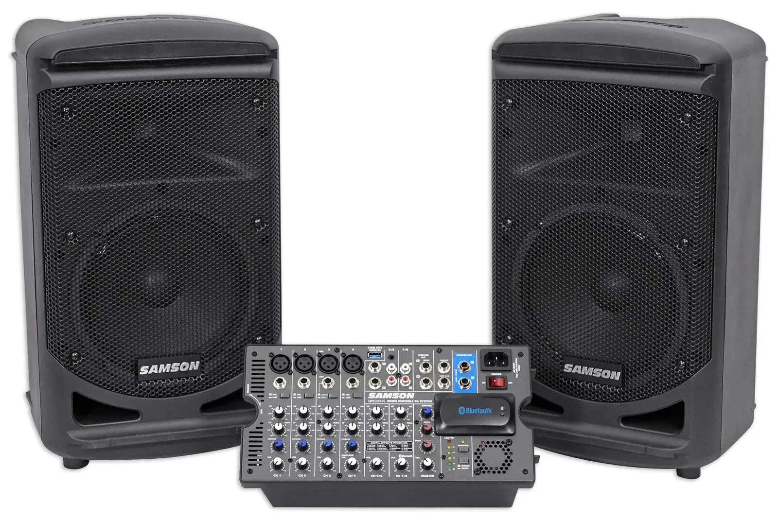 Samson Expedition 8" Bluetooth Church Speakers+Mixer For Church Sound Systems