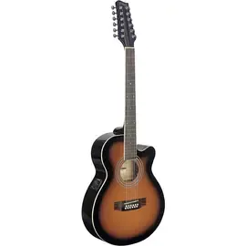 Электроакустическая гитара Stagg Mini-Jumbo Electro-Acoustic Cutaway 12-String Concert Guitar 3-Color Burst