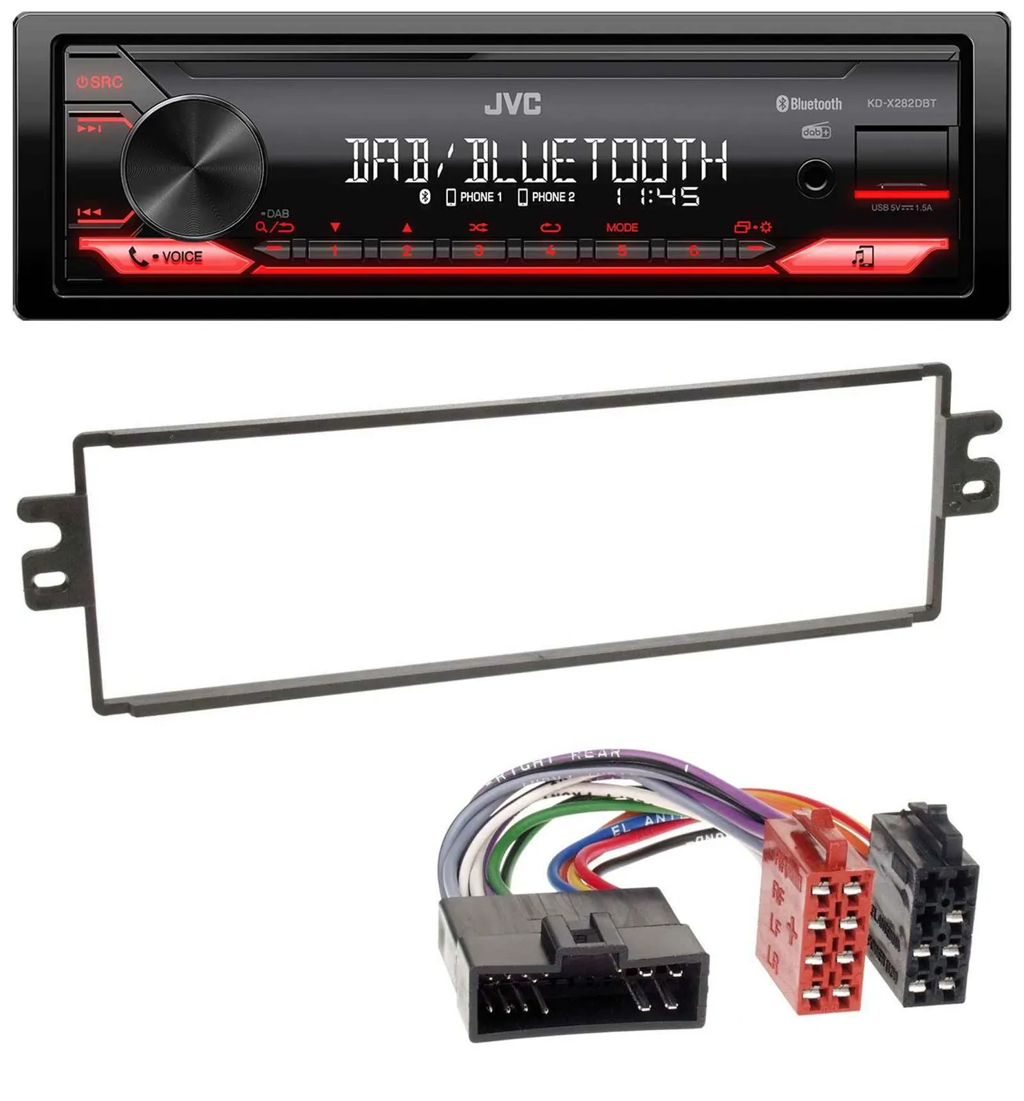 Автомагнитола JVC Bluetooth USB DAB MP3 для Kia Rio/Clarus/Carens (до 2002)