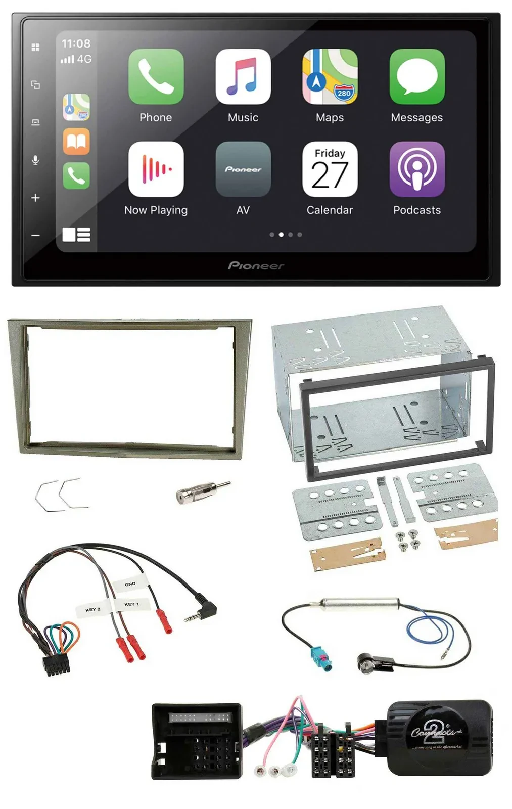 Pioneer Lenkrad Bluetooth DAB 2DIN USB Autoradio für Opel Corsa D Astra H Zafira