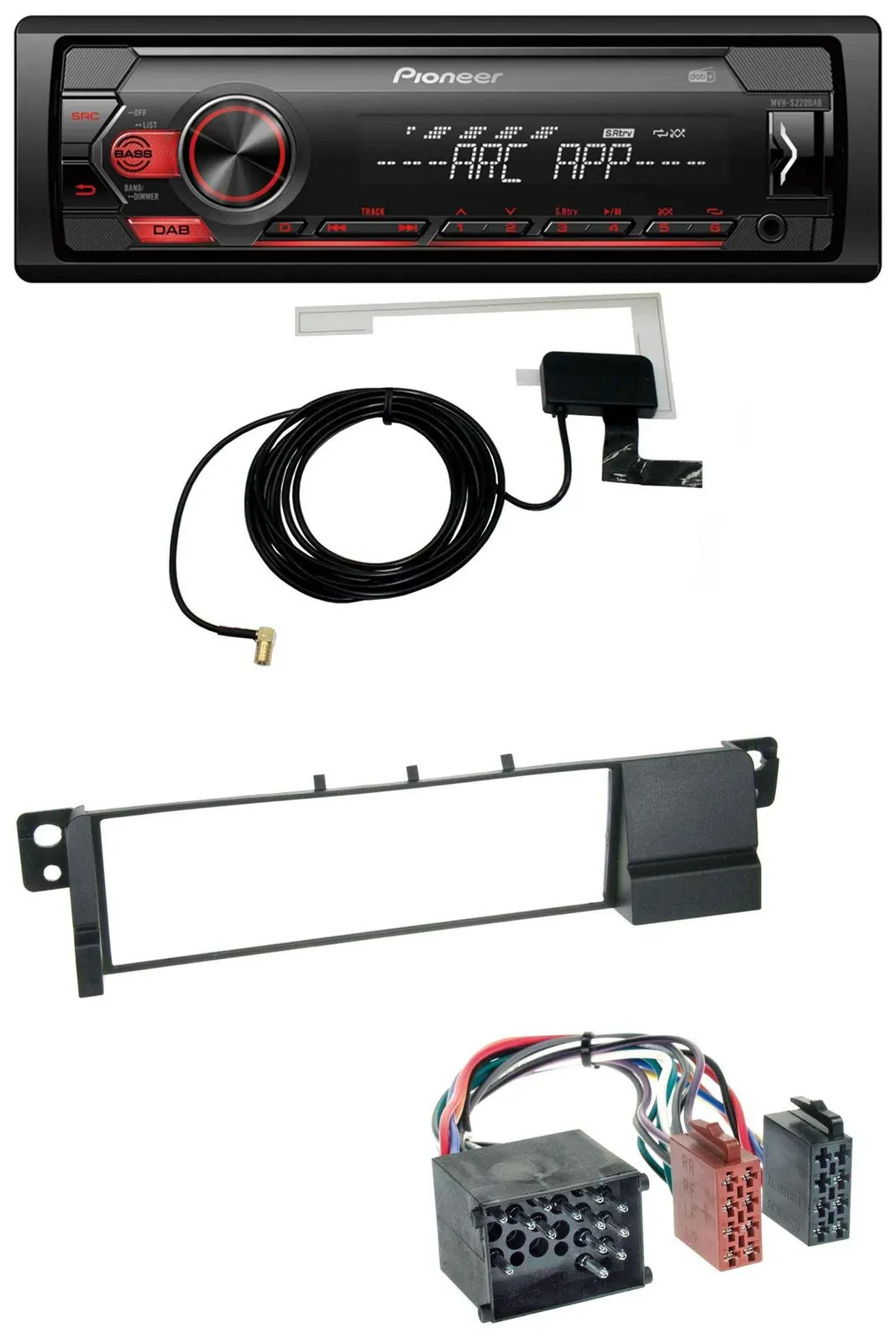 Pioneer 1DIN USB DAB MP3 AUX Autoradio für BMW 3er E46 (Rundpin, ab 1998)